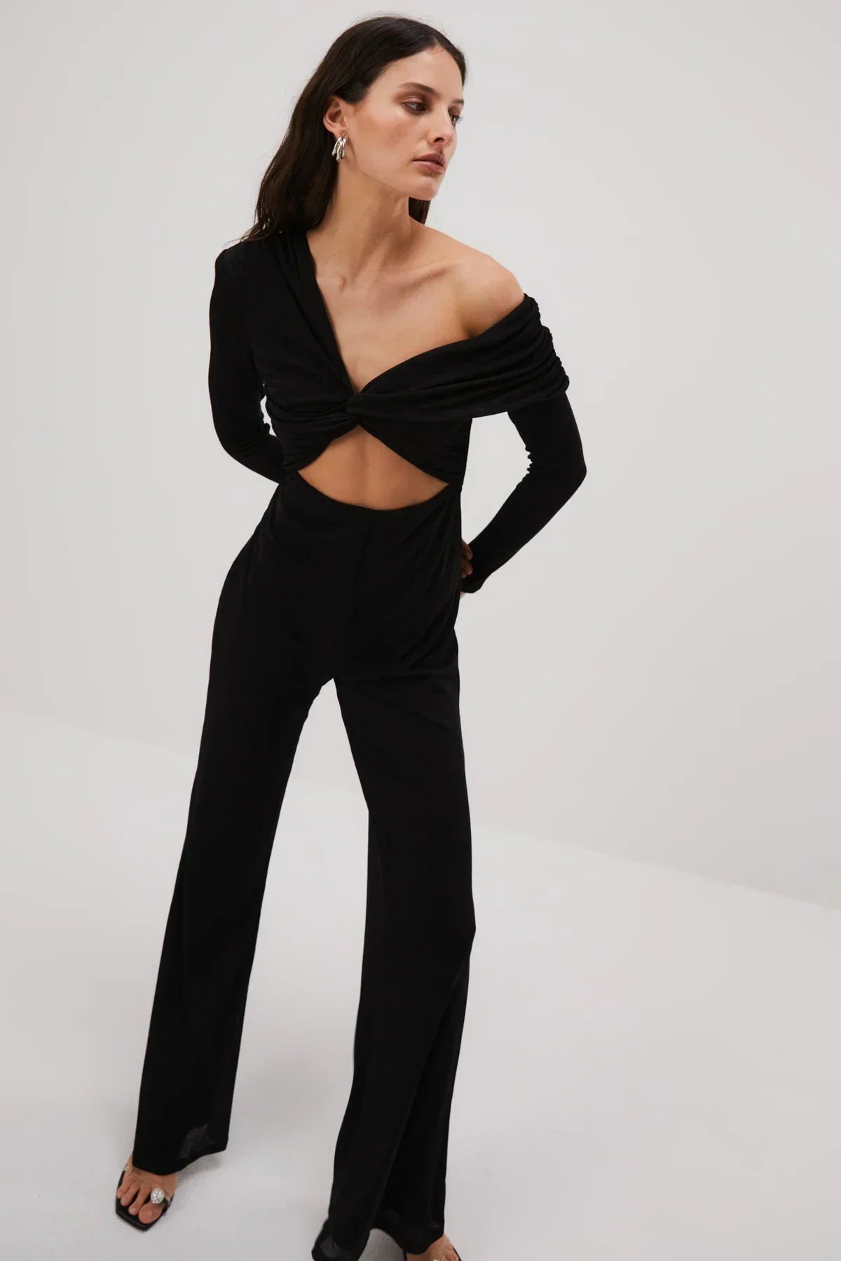 Misha Gyda Slinky Jersey Jumpsuit - Black