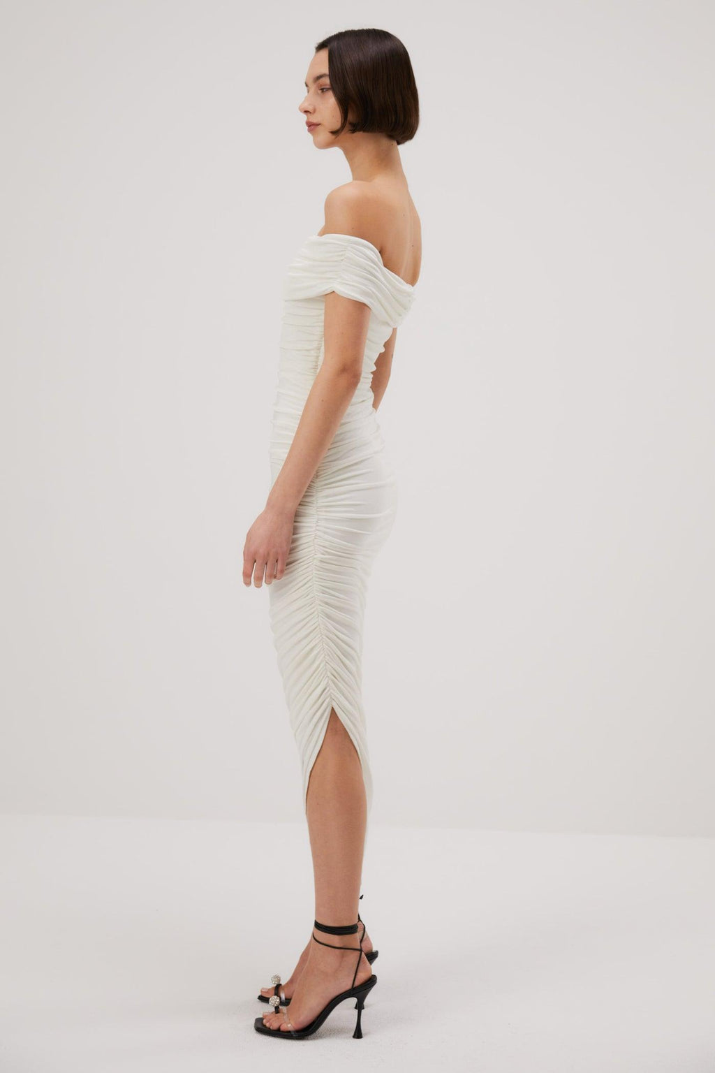 Misha Keoni Slinky Jersey Midi Dress - Ivory