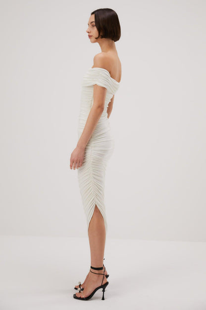 Misha Keoni Slinky Jersey Midi Dress - Ivory