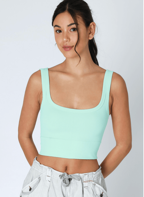 NIKIBIKI Island Aqua Cropped Chevron Tank