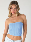 NIKIBIKI Light Blue Textured Tube Top
