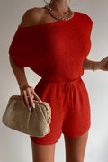 Miami Knit Romper - Red