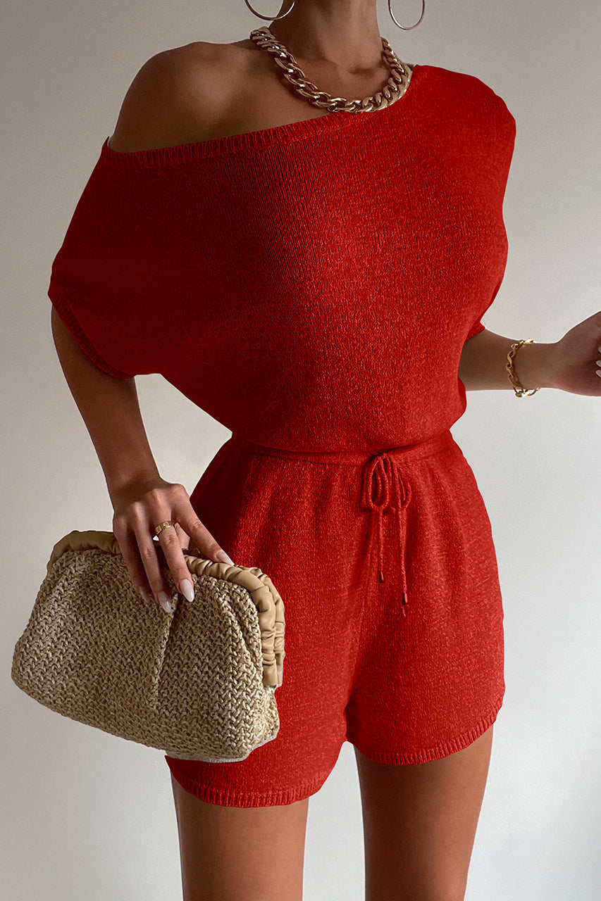 Miami Knit Romper - Red