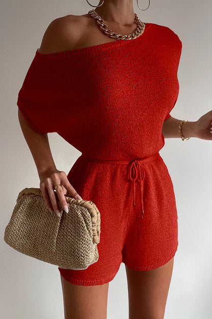 Miami Knit Romper - Red
