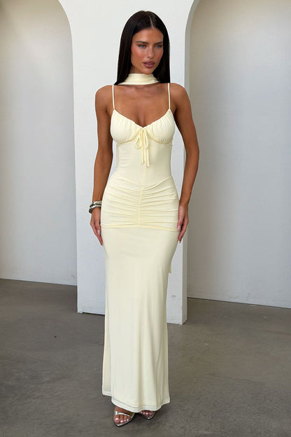 Rosie Mesh Maxi Dress - Baby Yellow