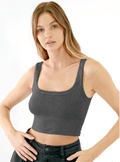 NIKIBIKI Vintage Black Cropped Chevron Tank