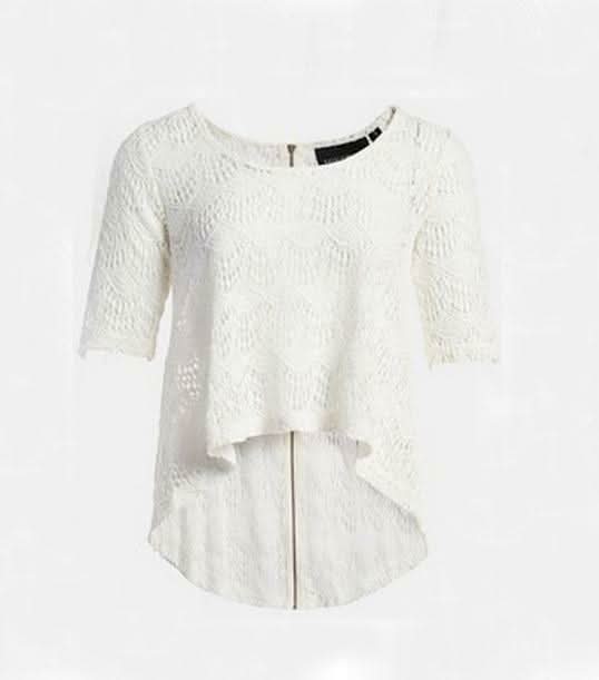 Minkpink White Light and Lovely High Low Lace Top