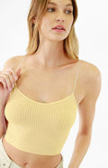 NIKIBIKI Popcorn Yellow Waffle Knit Cami Top