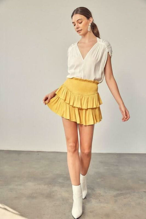Monaco Honey Butter Ruffled Skirt